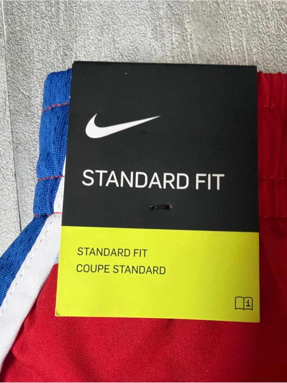 Girls’ Nike Athletic Shorts with Red, Blue & White Swoosh Print NWT with SNAG XL